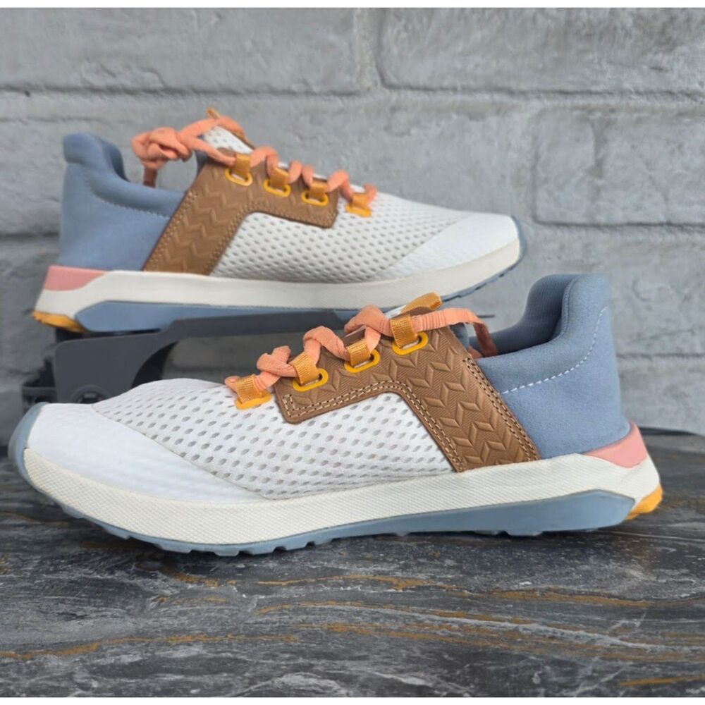 OluKai Wailuku Mesh Athletic Comfort Sneakers Bright White Sea Ice Women's SZ 8 - Picture 5 of 9
